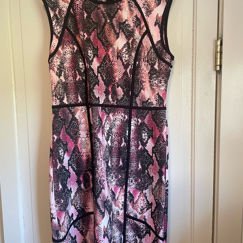 Jennifer Lopez Pink and Black Snake Print Dress